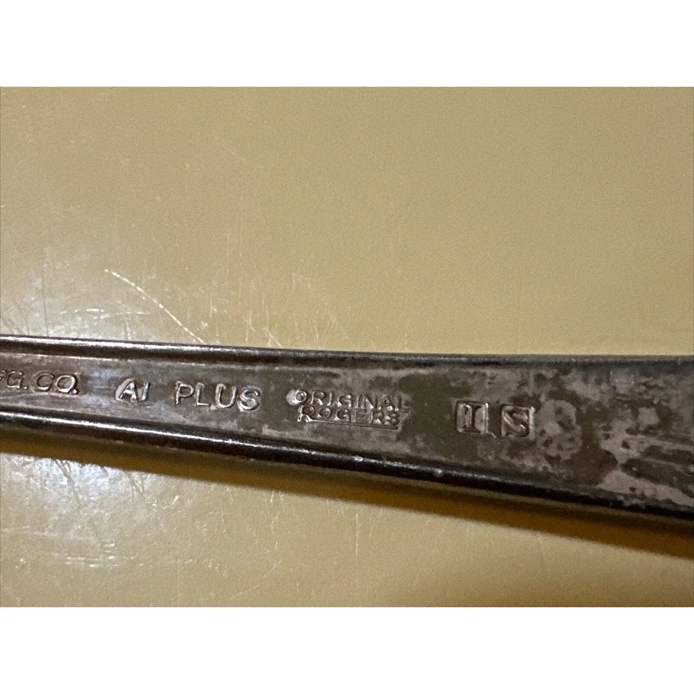 WmRogers Mfg Co TUPPERWARE ROSE pattern silverplate Serving Spoon 8 1/2 Inch